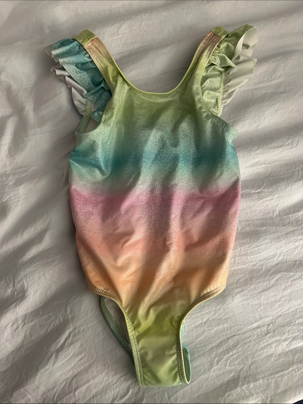 Old Navy Girls Ombre Rainbow One-Piece Swimsuit in Green, Blue, Pink, Peach